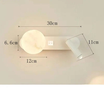 Nordic minimalist bedside wall light Modern moon with spotlights Adjustable wall lamps