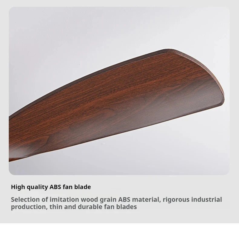 Nordic wooden Large Wind Ceiling Fan Light Retro Simple Solid walnut Electric Remote Fan lamp