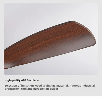 Nordic wooden Large Wind Ceiling Fan Light Retro Simple Solid walnut Electric Remote Fan lamp