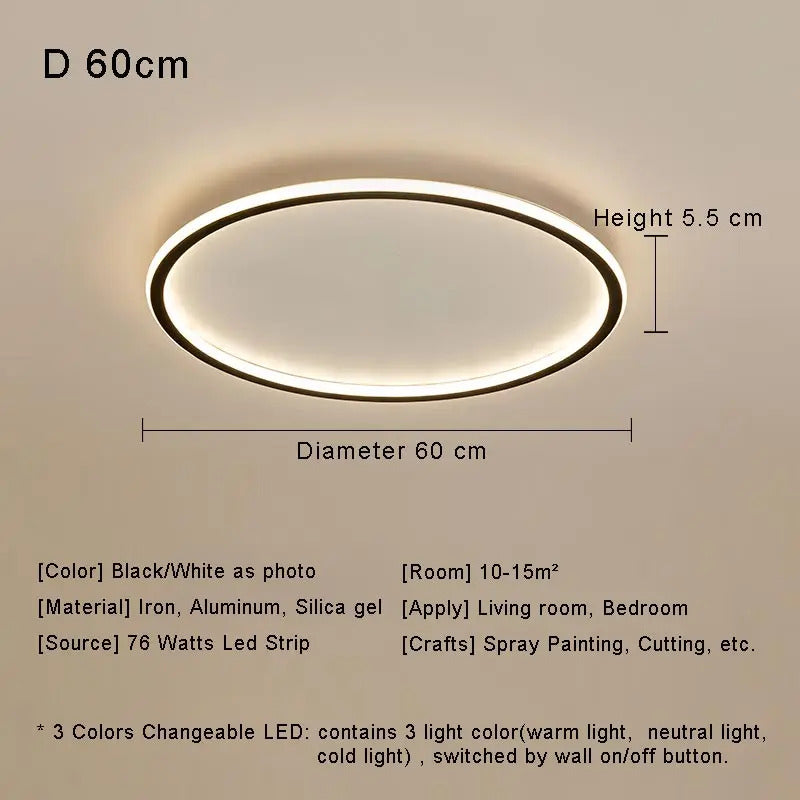 Modern with Remote Control Dimmable Flush Mount Bedroom Living Room Ceiling Light