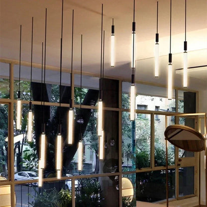 Nordic Staircase strip Pendant Light Modern Minimalist long line Villa Loft bedside Hanging Lamp