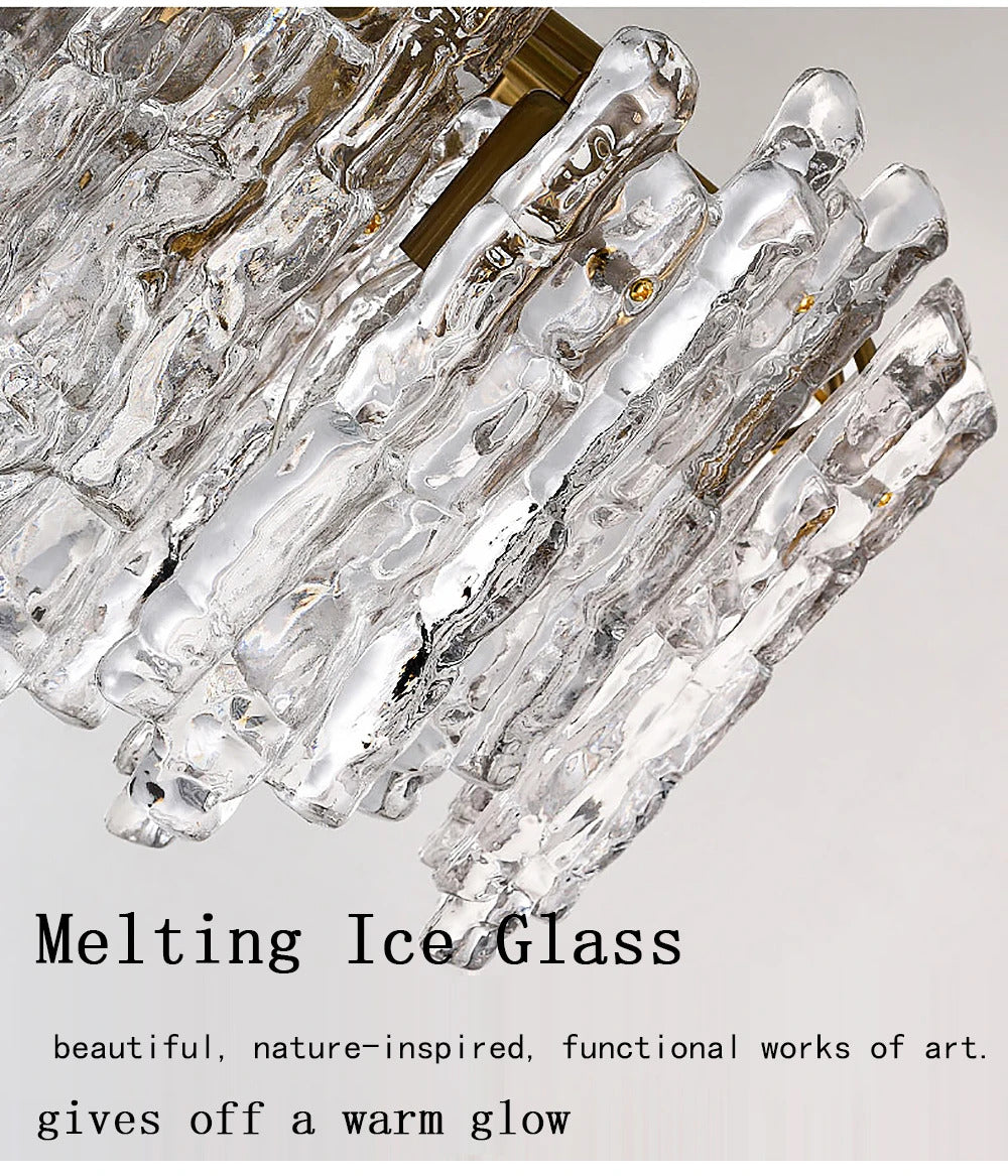 Modern Melting Ice Whiskey chandelier Italy Designer Luxury crystals Amber pendant lamps