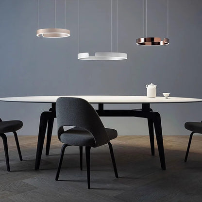 Nordic Led Ring Chandelier Modern Design Rose Gold Black White and Gold Lamp