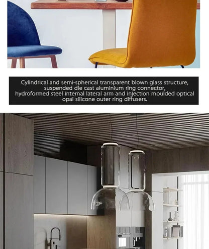 Italian Designer Glass Lampshade Pendant Light Minimalist LED Chandelier for Living Room Dining Table Home Decor