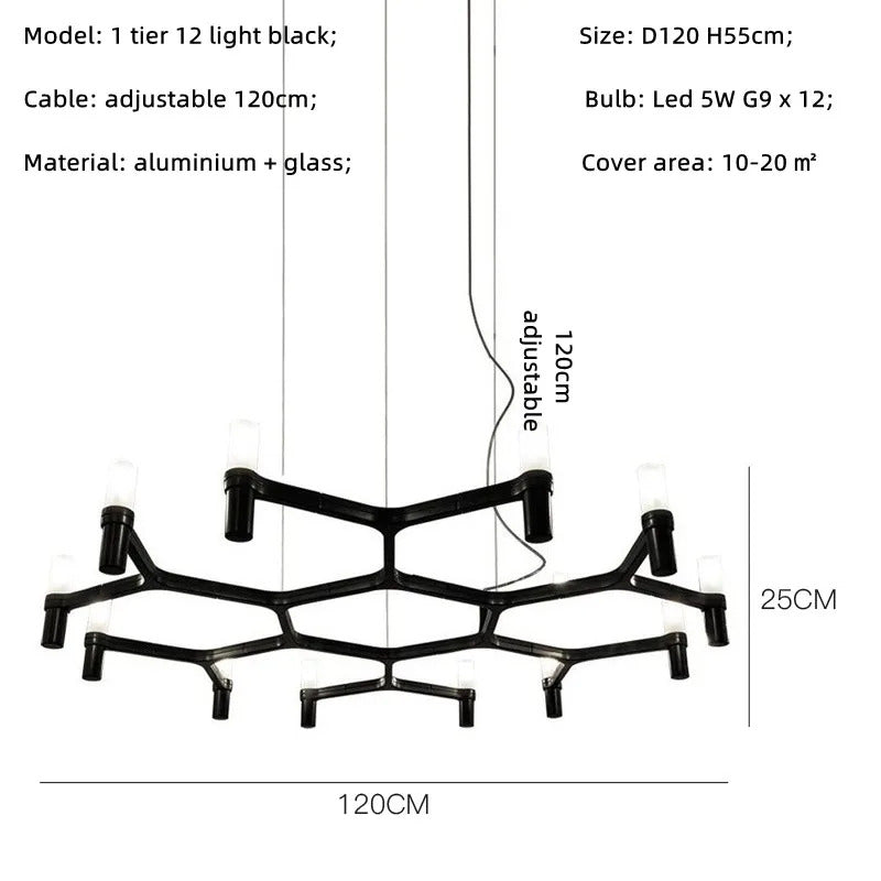 Crown Major Chandelier Nordic Tube Silver Chandelier Modern Led Luxury Chandelier