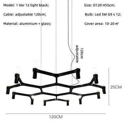 Crown Major Chandelier Nordic Tube Silver Chandelier Modern Led Luxury Chandelier