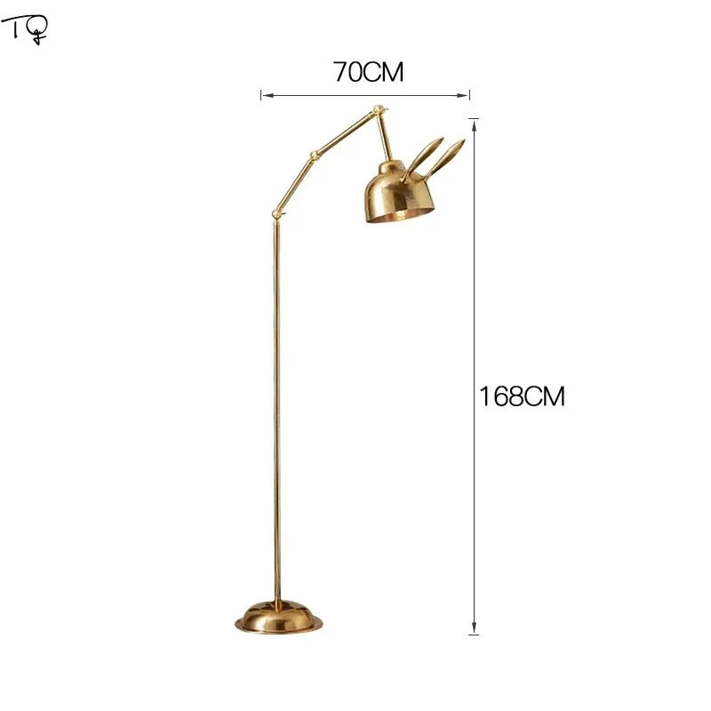 Nordic pink rabbit table lamp led folding arm desk lamp for Children's Room decor eye protection study bedside book reading lamp