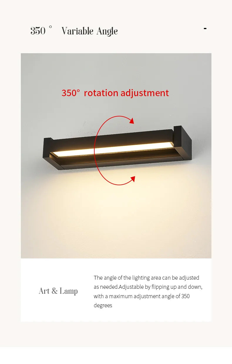 Modern waterproof Outdoor wall lamp Rotatable Courtyard landscape staircase cabinet light