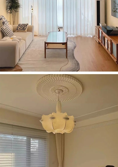 Modern Japanese Wabi Sabi Silk Pendant Lamp Living Dining Room Bedroom Ceiling Chandelier