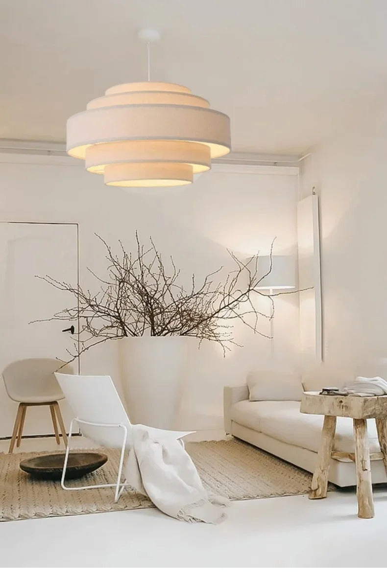 Nordic Fabric Pendant Light Wabi Sabi Led Chandelier
