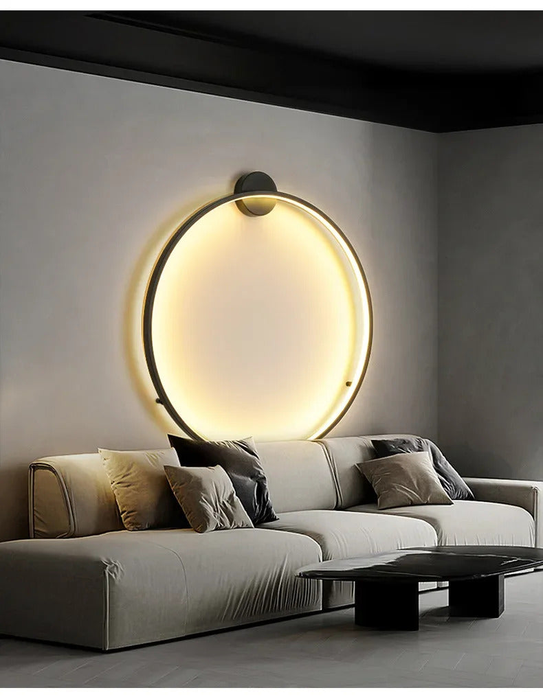 Nordic Minimalist Circle Background LED Wall Lamp Modern sofa background wall lights