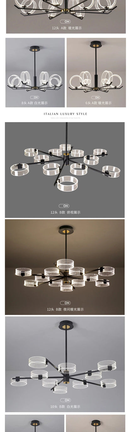 Acrylic LED Chandeliers modern retro lamp hanging