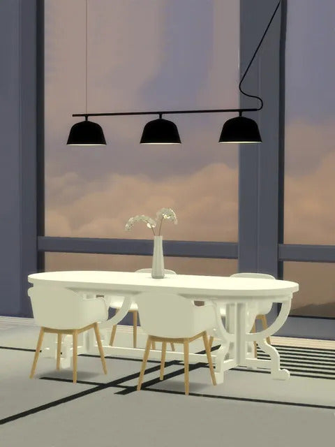 Danish designer Ambit rail pendant lamp Nordic black 3 heads long chandelier