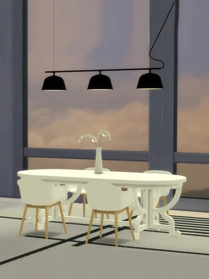 Danish designer Ambit rail pendant lamp Nordic black 3 heads long chandelier