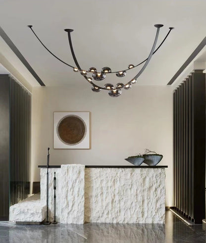 Italian Designer Loft Chandelier Luxury Leather Hanging Pendent Light