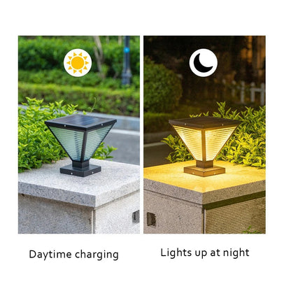 Outdoor Solar Tapered Pillar Lights Light Control Garden Light Sensor Outdoor Waterproof lamp