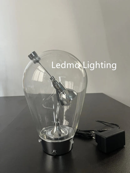 Italian Vintage Dimmable Table Lamp Rotary Glass Desk Light