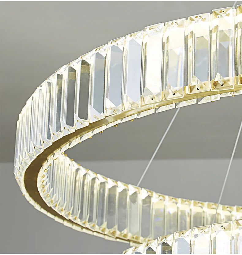 Luxury Crystal LED Pendant Lights Home Villa Living Room Dimmable Lighting Lustre Decoration Ceiling Chandelier Lamps Fixtures