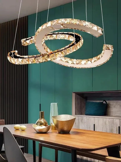 Modern Crystal Chandelier Simple Dining Room Chandelier Home Decoration hanging light fixtures
