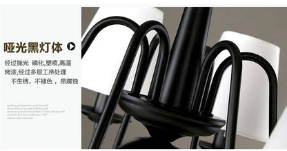 Ameican Black Rustic Chandelier Hotel Salon Hanging Lamp