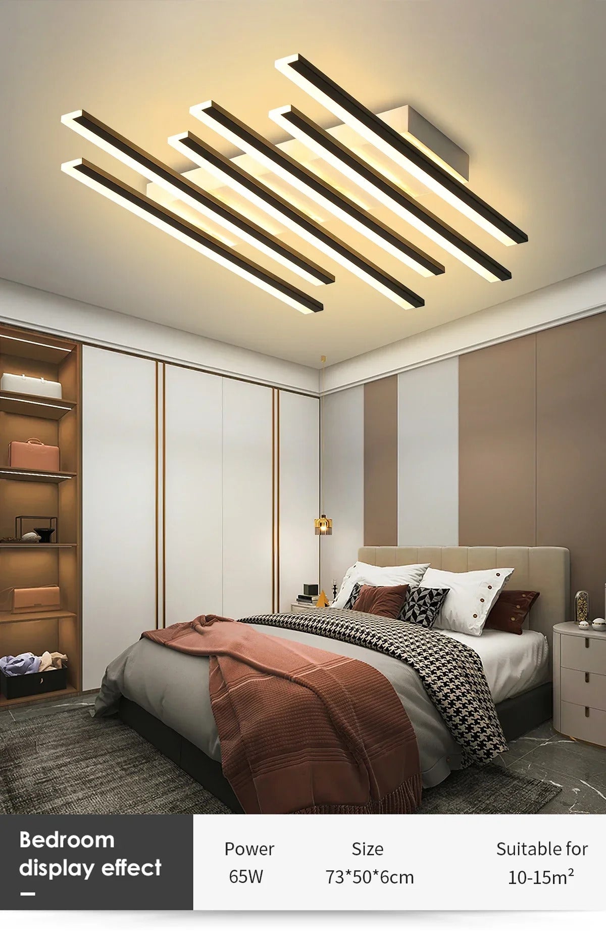 Art Fishbone Line Acrylic LED Ceiling Lamp Living Room Bedroom Lighting