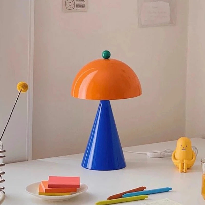 Memphis Mushroom Iron Art LED Table Lamps with Touch Switch USB Charging Desk Lights Living Room Bedroom Office Restaurant Study