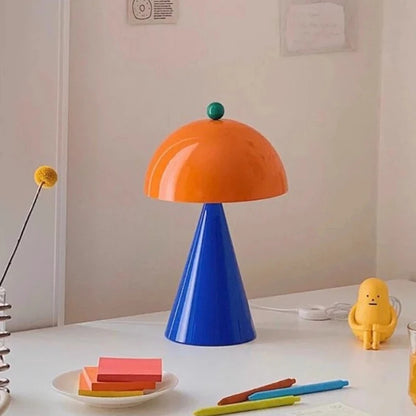 Memphis Mushroom Iron Art LED Table Lamps with Touch Switch USB Charging Desk Lights Living Room Bedroom Office Restaurant Study