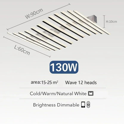 Art Fishbone Line Acrylic LED Ceiling Lamp Living Room Bedroom Lighting