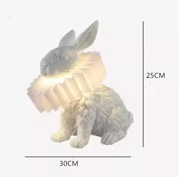 Nordic LED rabbit table lamp Designer resin rabbit desk lamp for study bedroom children's room reading led light bedside lamp