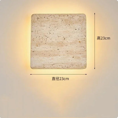 Creative Cave Stone Clock Wall Lamp Wabi Sabi Background Wall Light sconce