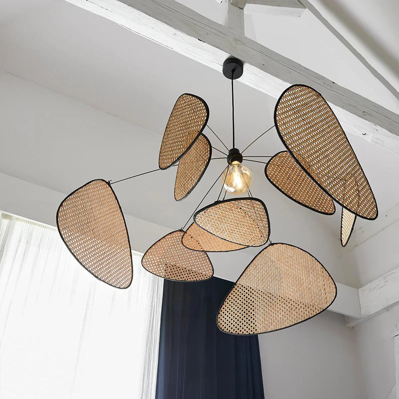 Rattan chandelier Wicker Suspension lamp