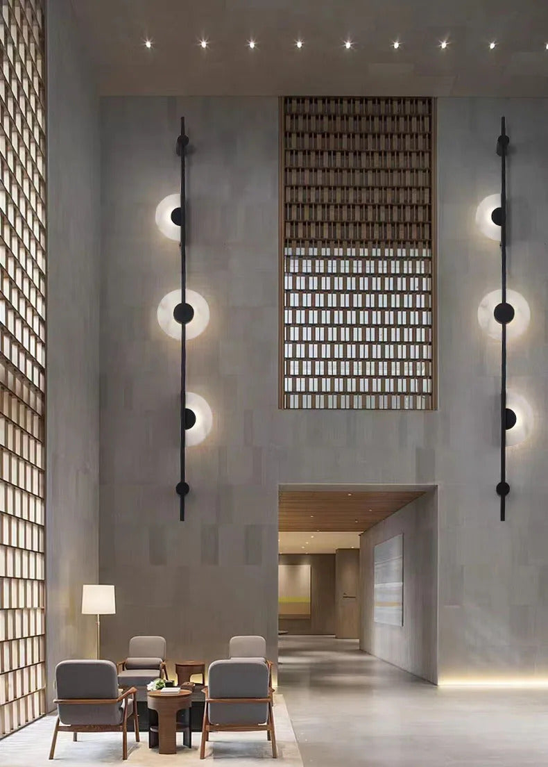Alabaster Vertical Wall Lamp Modern Mable Wall Art Black Led Acrylic Circle Wall Lamp