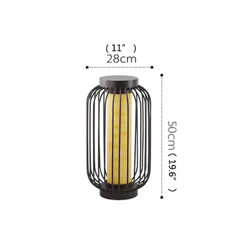 Outdoor courtyard waterproof floor lamp Wabi sabi Solar Balcony ambient birdcage Standing light