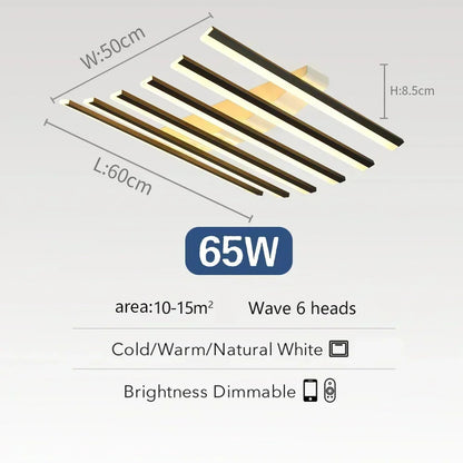 Art Fishbone Line Acrylic LED Ceiling Lamp Living Room Bedroom Lighting