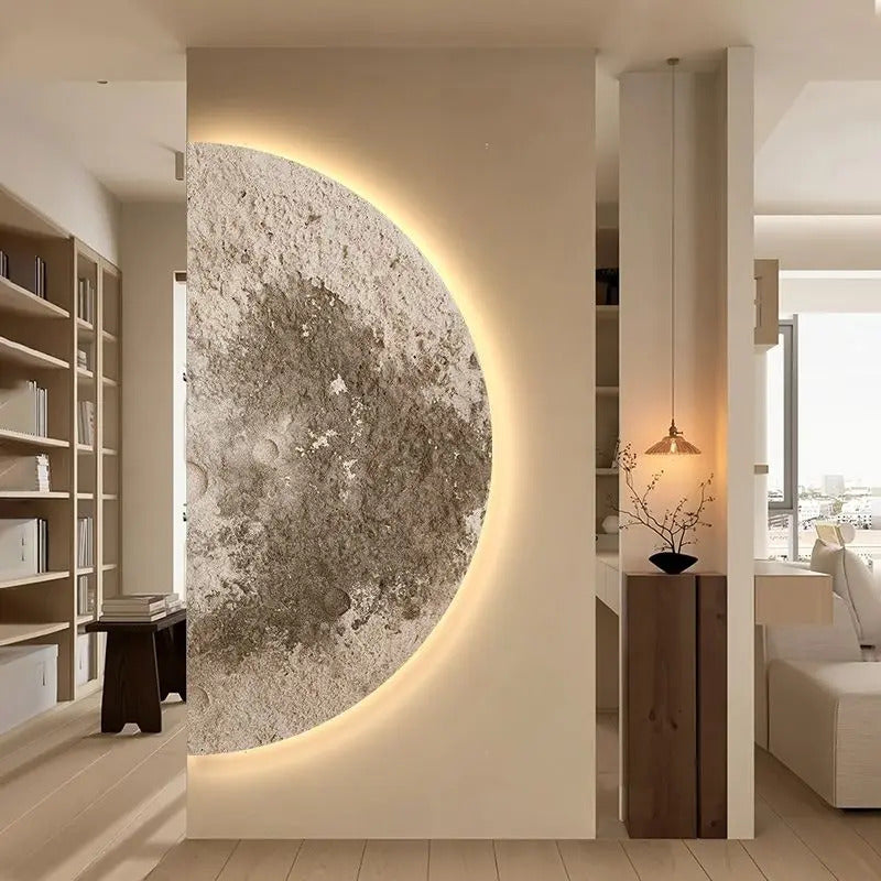 Moon Wall Painting Lamp Creative Minimalist Background wall sconce Wall picture light