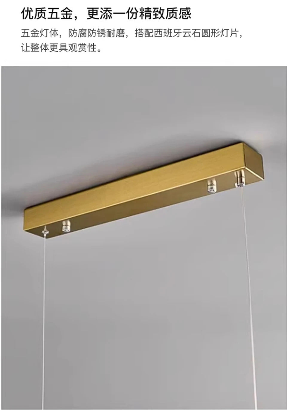 Luxury Linear Pendant Light LED Minimalist Natural Marble Chandelier Hanging Ceiling Fixtures for Kitchen Island Dining Room Bar