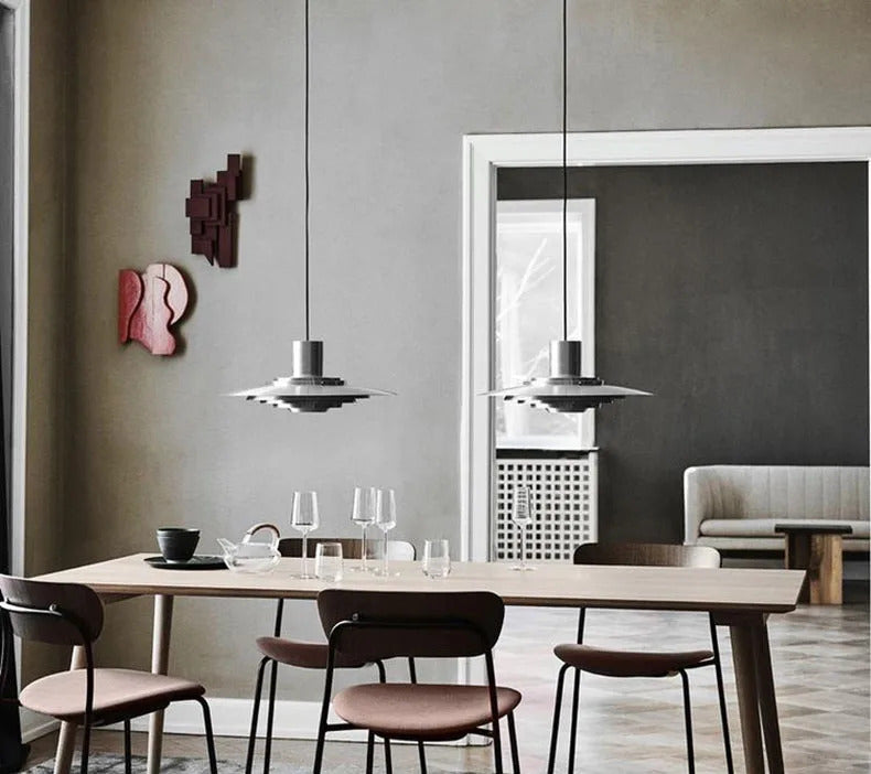 White Silver Aluminium E27 Pendant Lights Art Design For Dining Kitchen Bar Bedroom Cord Adjustable Hanglamp 110-220V