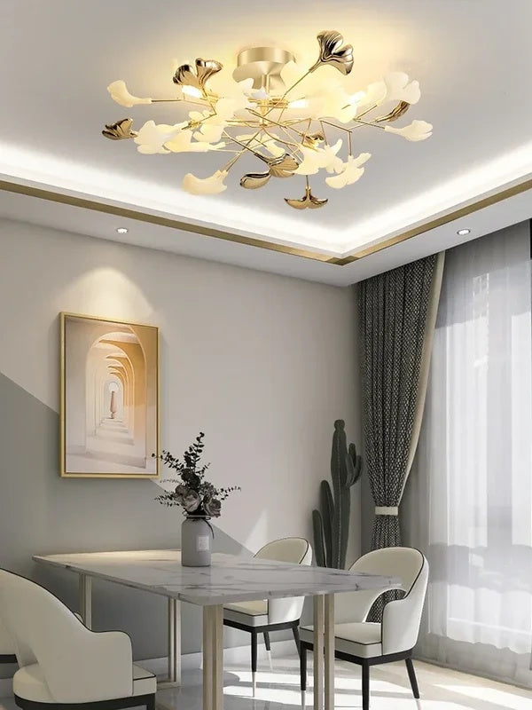 White Gold Ceiling Light