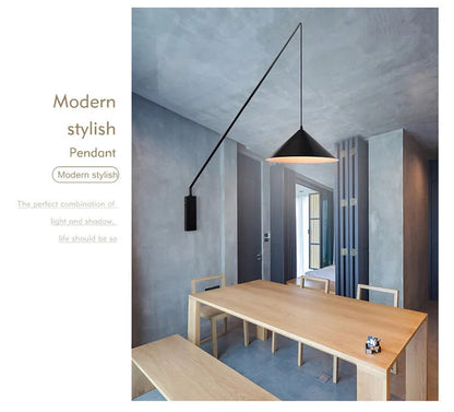 Nordic black Fishing simple Wall lamp Swing long Arm wall light loft sconce lighting