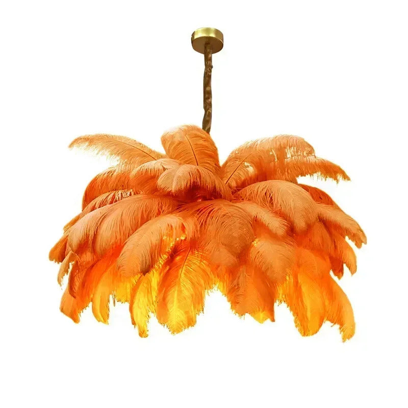 Ostrich Feather Chandelier Decor hall light