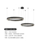 Modern black round chandelier Nordic simple glass lampshade ring LED pendant lights
