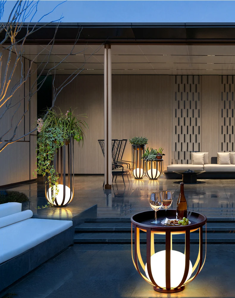 Outdoor Waterproof Lawn Lamps Solar Courtyard Balcony Garden Plant Flowerpot LED lamp