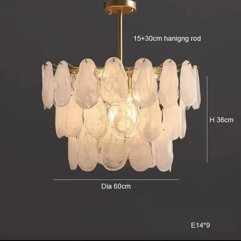 Nordic Luxury Glass Pendant Lamp Metal Crystals LED Chandeliers