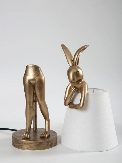 Nordic LED rabbit table lamp Designer resin rabbit desk lamp for study bedroom children's room reading led light bedside lamp