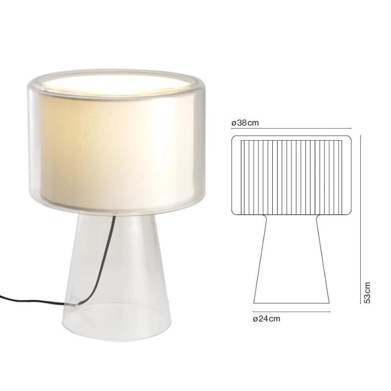 Mercer Glass Led Table Lamp, Postmodern Designer Glass Bedside Table Light, Nordic Bedroom Table Lights For Living Room Sofa