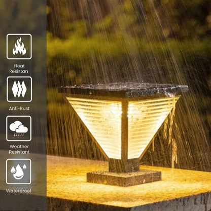 Outdoor Solar Tapered Pillar Lights Light Control Garden Light Sensor Outdoor Waterproof lamp