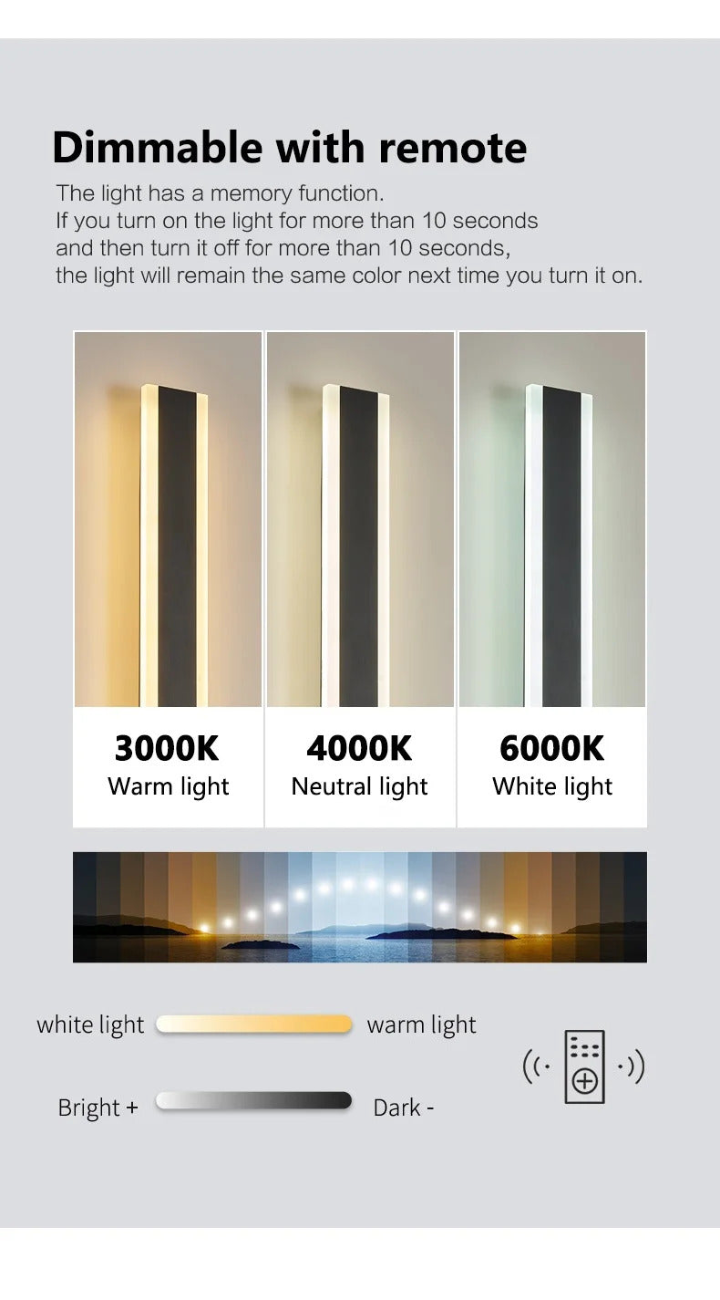 Outdoor Wall Lamps Waterproof Line Minimalist wall Lights Long Strip IP65 Wall Lights