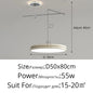 French Flying Saucer Pendant Light Creative Design Extendable Rotating Long Pole Lamp