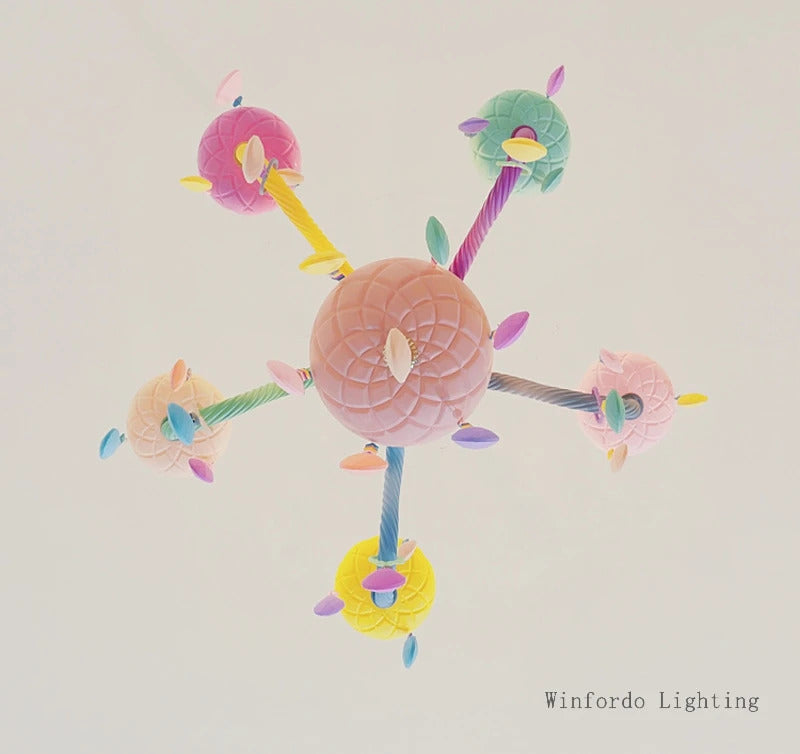 European Children rainbow chandelier Bedroom Princess room kawaii light