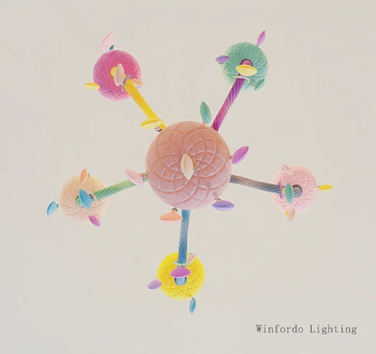 European Children rainbow chandelier Bedroom Princess room kawaii light